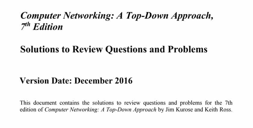 computer networking a top down approach 7th edition solutions