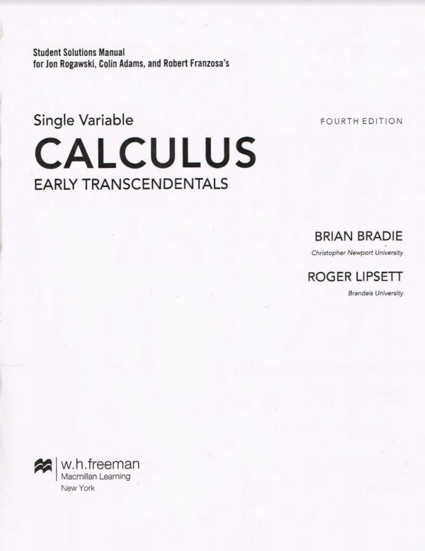 single variable - calculus early transcendentals 4th edition pdf - solutions